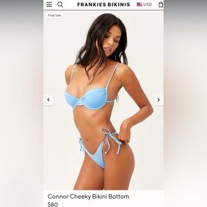 Frankies Bikinis Maggie Underwire Top and Connor Cheeky Bottom in Chambray